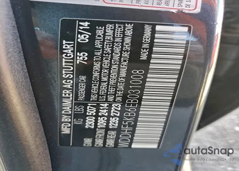 2014 Mercedes-Benz E 350 из США, поврежденный, VIN WDDHF5KB6EB031008